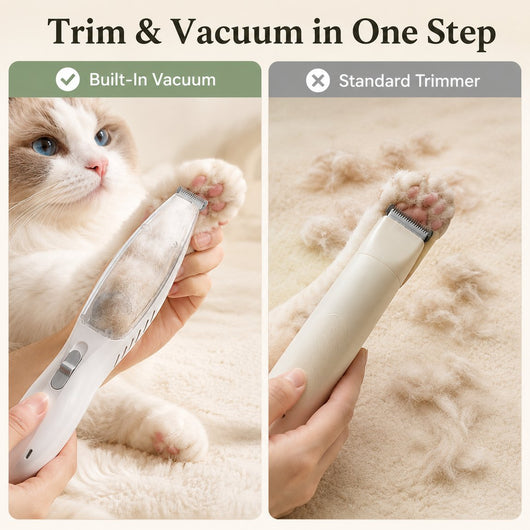 Komavic Pet Paw Trimmer Built-In Vacuum Groomer