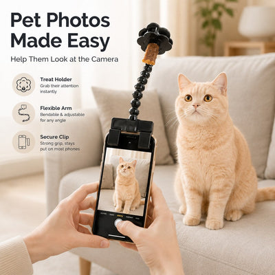 Komavic Pet Selfie Clip – Treat Holder for Better Photos