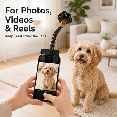 Komavic Pet Selfie Clip – Treat Holder for Better Photos