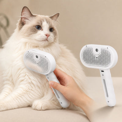 Komavic Pet Spray Grooming Brush for Cats & Dogs - Gentle Mist De-Shedding Comb for Loose Fur, Flying Hair & Daily Coat Care
