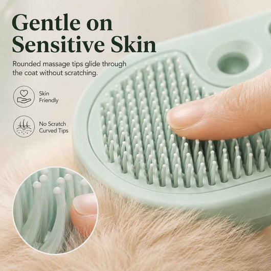 Komavic Pet Spray Grooming Brush for Cats & Dogs - Gentle Mist De-Shedding Comb for Loose Fur, Flying Hair & Daily Coat Care