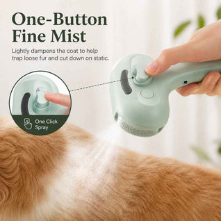 Komavic Pet Spray Grooming Brush for Cats & Dogs - Gentle Mist De-Shedding Comb for Loose Fur, Flying Hair & Daily Coat Care