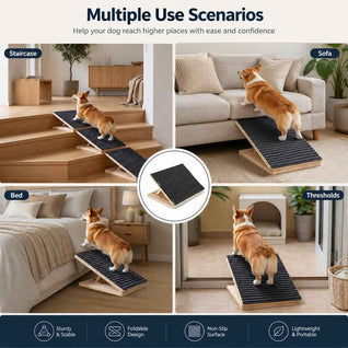 Komavic Foldable Wooden Dog Stairs