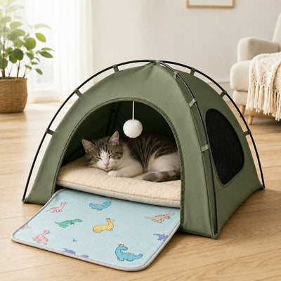 Komavic Pet Tent Bed Foldable with Cooling Mat