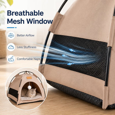 Komavic Pet Tent Bed Foldable with Cooling Mat