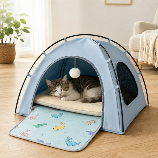 Komavic Pet Tent Bed Foldable with Cooling Mat