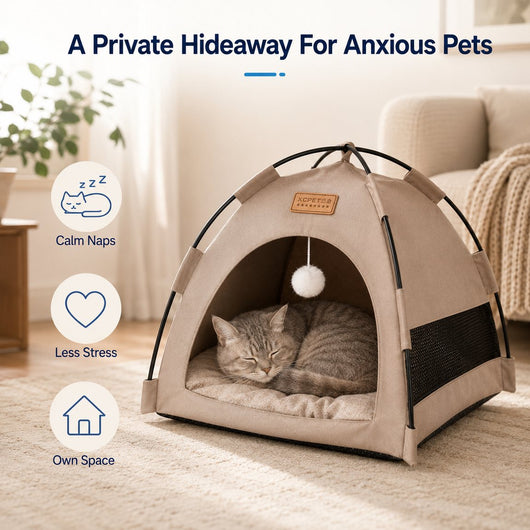 Komavic Pet Tent Bed Foldable with Cooling Mat