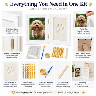 Komavic DIY Pet Paw Print Frame Kit with Clay