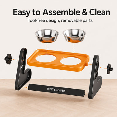 Komavic Elevated Pet Bowls Adjustable Feeding Stand