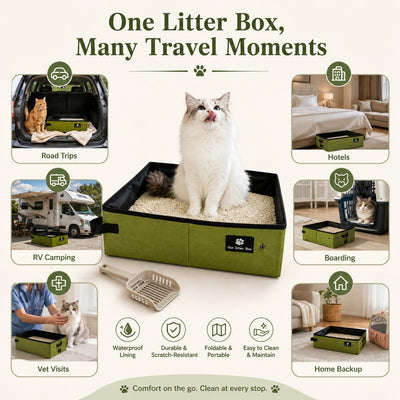 Komavic Foldable Cat Litter Box for Travel