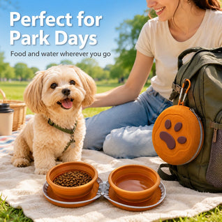 Komavic 2-in-1 Collapsible Pet Travel Bowl