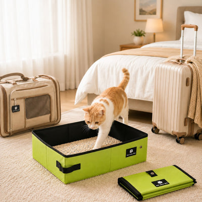 Komavic Travel Cat Litter Box Foldable & Leak-Resistant