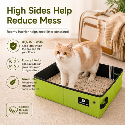 Komavic Travel Cat Litter Box Foldable & Leak-Resistant
