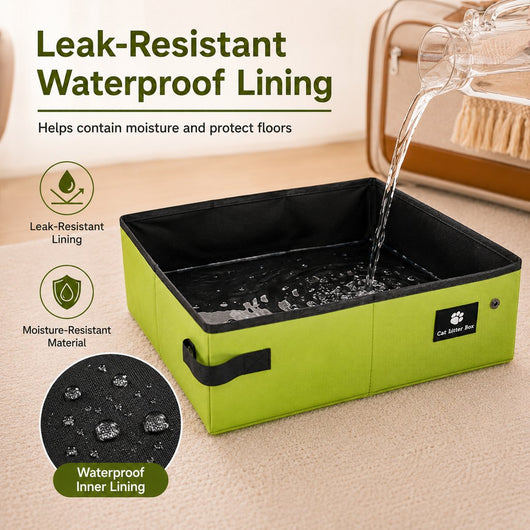 Komavic Travel Cat Litter Box Foldable & Leak-Resistant