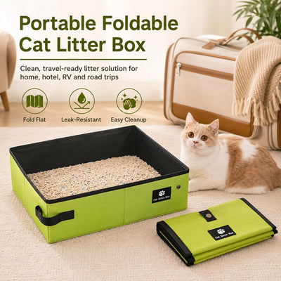 Komavic Travel Cat Litter Box Foldable & Leak-Resistant