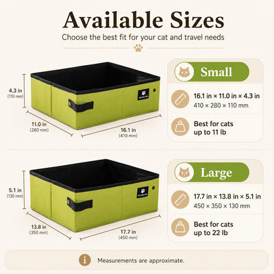 Komavic Travel Cat Litter Box Foldable & Leak-Resistant