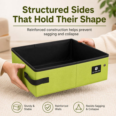 Komavic Travel Cat Litter Box Foldable & Leak-Resistant
