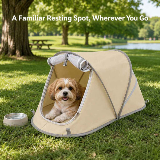 Paws in Awe Portable Foldable Pet Tent for Cats & Small Dogs - Cozy Private Resting Space for Home, Patio & Camping