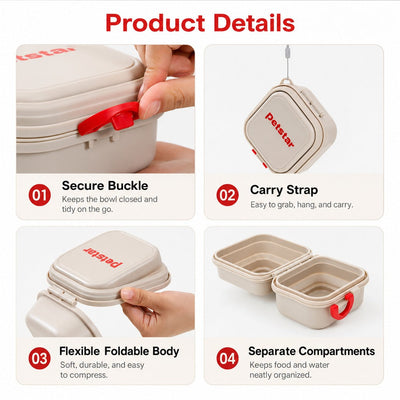 Komavic Portable 2-in-1 Folding Pet Bowl