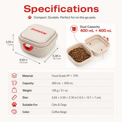 Komavic Portable 2-in-1 Folding Pet Bowl