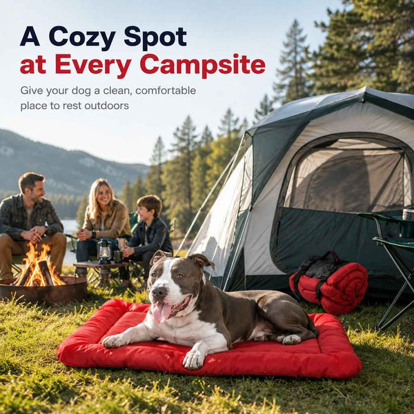 Paws in Awe Portable Outdoor Dog Bed for Camping &Car Travel - Roll-Up Mat for Clean, Comfortable Rest