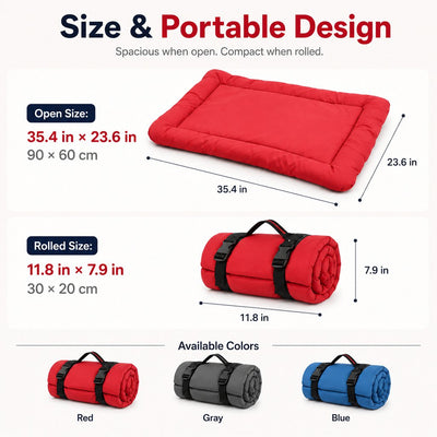 Komavic Portable Roll-Up Dog Bed for Travel