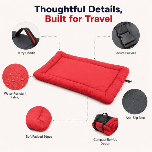 Komavic Portable Roll-Up Dog Bed for Travel