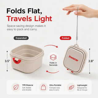 Komavic Portable 2-in-1 Folding Pet Bowl