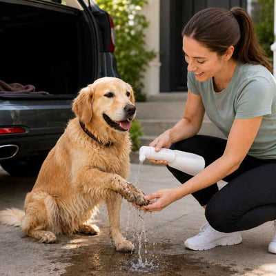 Paws in Awe Portable Pet Rinser for Muddy Paws After Walks - USB-C Rechargeable 2-Mode Dog & Cat Cleaning Sprayer