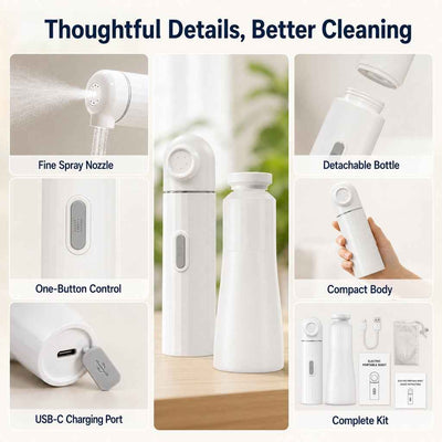Paws in Awe Portable Pet Rinser for Muddy Paws After Walks - USB-C Rechargeable 2-Mode Dog & Cat Cleaning Sprayer