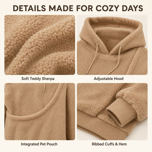 Komavic Sherpa Pet Pouch Hoodie for Dogs & Cats