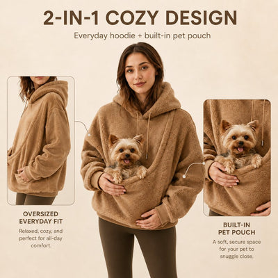 Komavic Sherpa Pet Pouch Hoodie for Dogs & Cats