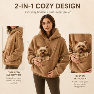 Komavic Sherpa Pet Pouch Hoodie for Dogs & Cats