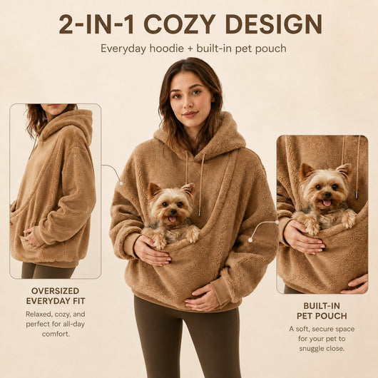 Komavic Sherpa Pet Pouch Hoodie for Dogs & Cats