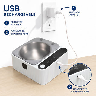 Komavic Smart Motion Sensor Covered Cat Bowl for Cleaner Indoor Feeding - Auto Open Lid Helps Keep Food Covered from Dust, Hair & Flies