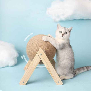 Komavic Sisal Cat Scratching Ball with Wood Stand