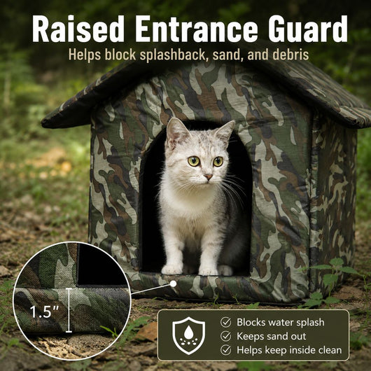 Komavic Outdoor Cat House Weather-Resistant Shelter