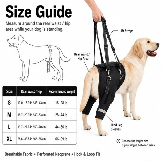 Komavic Help Your Senior Dog Climb Stairs, Get in the Car & Walk with Rear-Leg Support