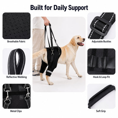 Komavic Help Your Senior Dog Climb Stairs, Get in the Car & Walk with Rear-Leg Support