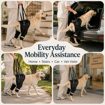 Komavic Help Your Senior Dog Climb Stairs, Get in the Car & Walk with Rear-Leg Support