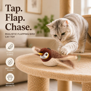 Komavic Flapping Bird Cat Toy Motion-Activated Play
