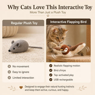 Komavic Flapping Bird Cat Toy Motion-Activated Play