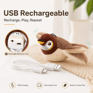 Komavic Flapping Bird Cat Toy Motion-Activated Play