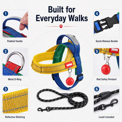 Komavic No-Choke French Bulldog Harness & Leash Set