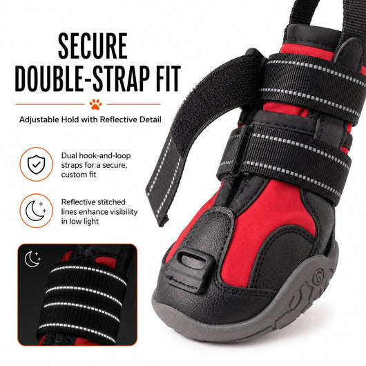 Komavic Adjustable Tension-Dial Dog Paw-Lift Support Boots – For Indoor Floors & Outdoor Walks, Paw Dragging & Scuffing Support
