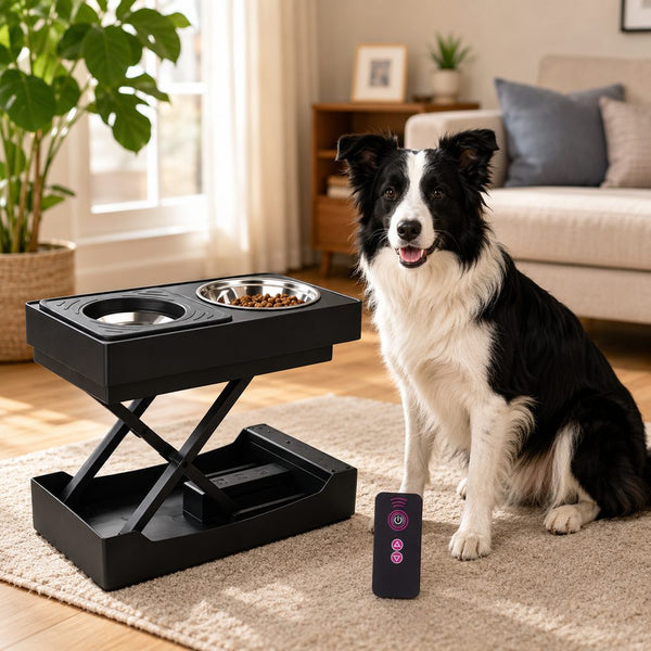 Electric Adjustable Dog Feeding Station with Remote Control