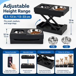 Electric Adjustable Dog Feeding Station with Remote Control