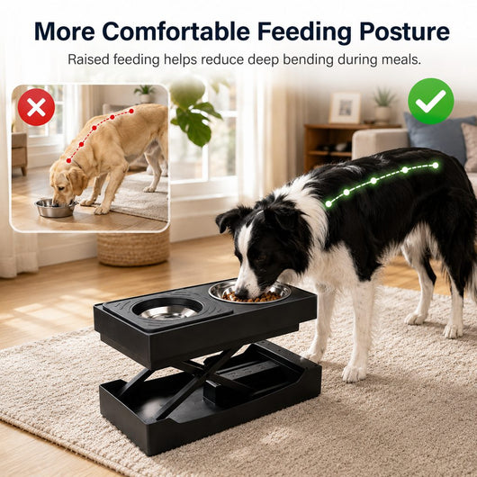 Electric Adjustable Dog Feeding Station with Remote Control