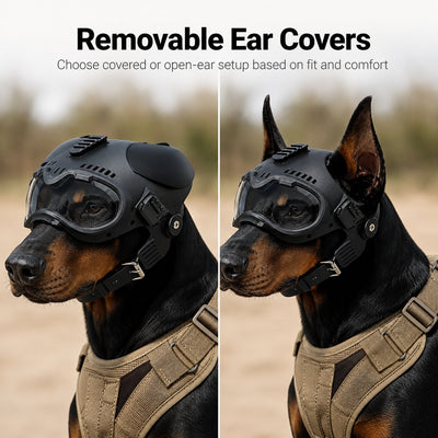 Komavic K9 Dog Helmet with Goggles