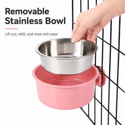 Komavic Crate-Mounted Stainless Steel Pet Bowl